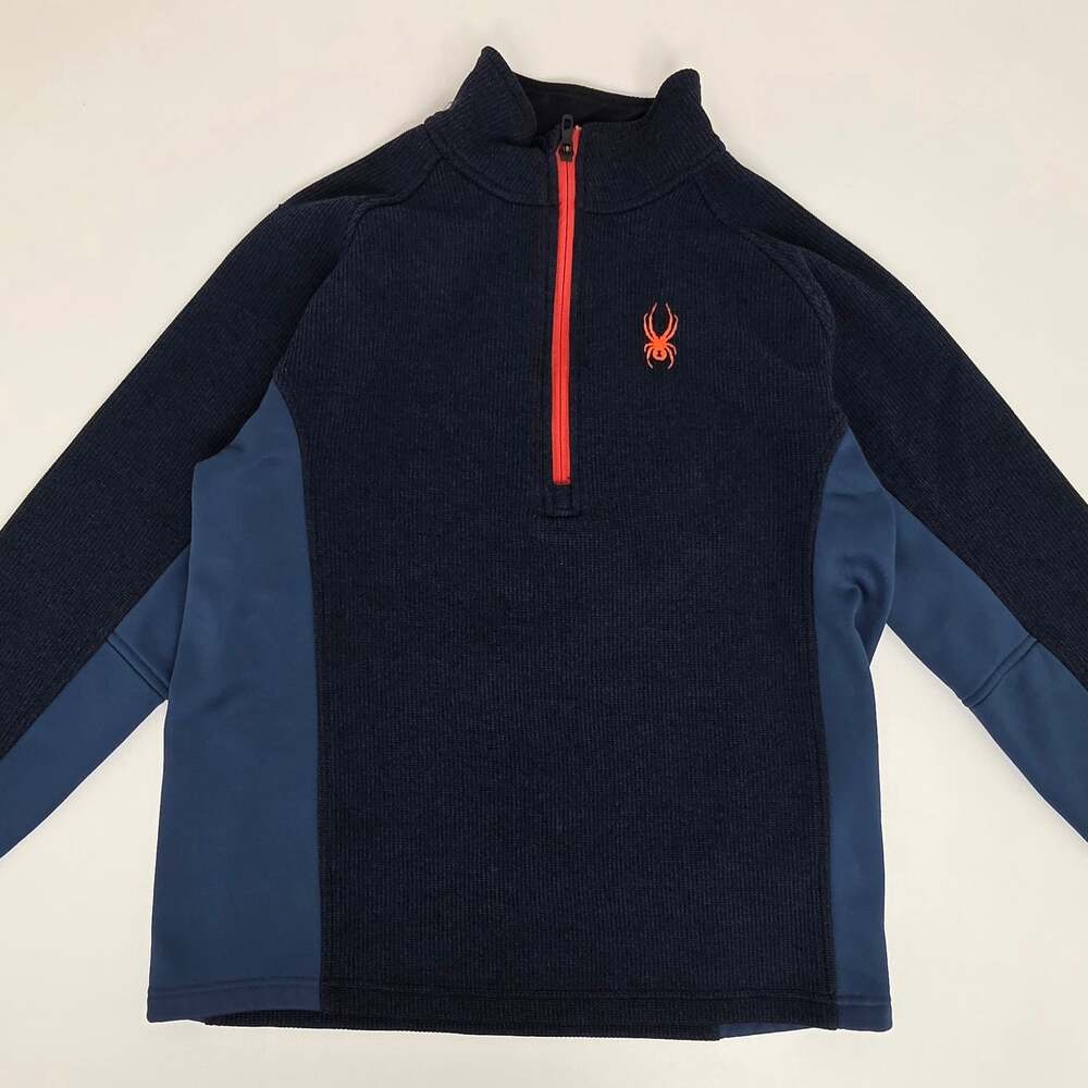 Spyder Men's Navy Royal Blue Outbound Mid Weight 1/4 Zip Pullover Sweater Large